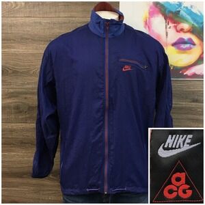 Vintage Nike ACG Windbreaker Jacket Mens XL Blue Purple Full Zip Nylon RN‎ 56323